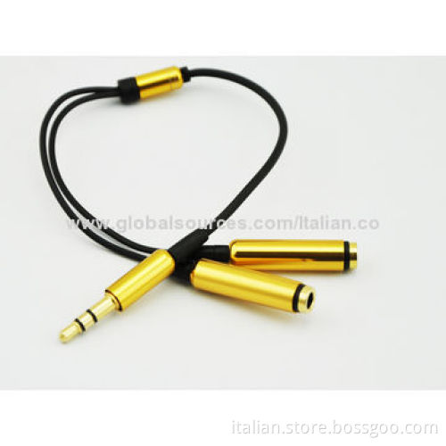 Latest Y adapter 3.5mm stereo jack audio aux cable